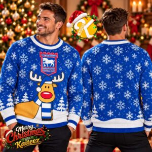 Ipswich Town FC Reindeer Christmas Ugly Sweater