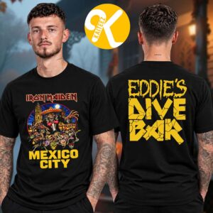 Iron Maiden Mexico City 2026 Eddie Dive Bar Two Sided Unisex T-Shirt