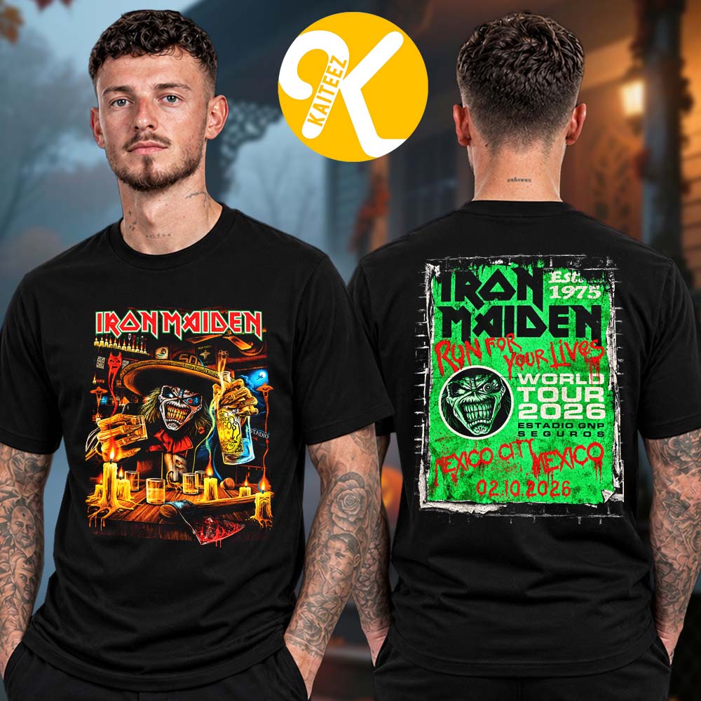 Iron Maiden Mexico City MX Exclusive Event Tee At Estadio GNP Seguros In Mexico City MX On October 2 2026 Two Sided Unisex T-Shirt Iron Maiden Mexico City MX Exclusive Event Tee At Estadio GNP Seguros In Mexico City MX On October 2 2026 Two Sided Unisex T-Shirt