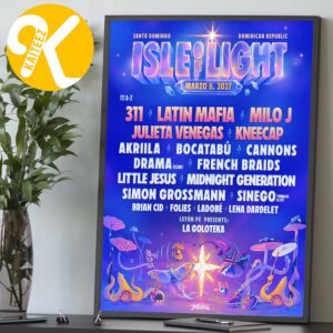 Isle Of Light Music Festival 2027 In Santo Domingo Dominican Republic On March 6 2027 Line Up Home Decor Poster Canvas