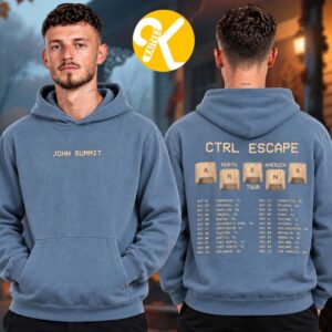 John Summit Merch CTRL Escape Arena North America Tour 2026 Tour Dates Blue Two Sided Unisex Hoodie