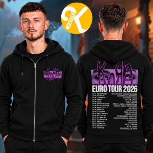 Korn Merch Europe Tour 2026 Purple Eyes Tour Dates Zip Up Hoodie