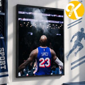LeBron James Philadelphia 76ers Iconic Moment Home Decor Poster Canvas