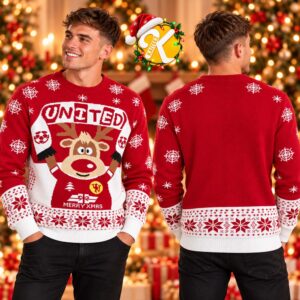 Manchester United Reindeer Merry Xmas Ugly Sweater