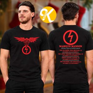 Marilyn Manson Merch 30th Anniversary Antichrist Superstar US Tour 2026 Angel Tour Dates Two Sided Unisex T-Shirt