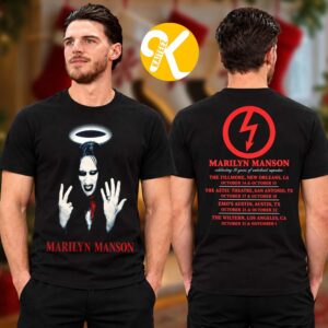 Marilyn Manson Merch 30th Anniversary Antichrist Superstar US Tour 2026 Fallen Angel Halo Two Sided Unisex T-Shirt