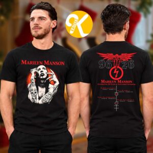 Marilyn Manson Merch 30th Anniversary Antichrist Superstar US Tour 2026 Gothic Portrait Red Glow Two Sided Unisex T-Shirt