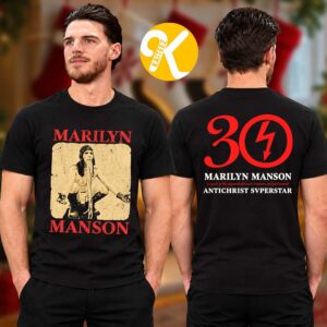 Marilyn Manson Merch 30th Anniversary Antichrist Superstar US Tour 2026 Vintage Sepia Portrait Gothic Grunge Two Sided Unisex T-Shirt