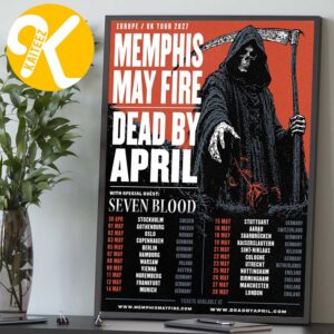 Memphis May Fire EU And UK Tour 2027 Tour Dates With Dead By April And Seven Blood Home Decor Poster Canvas