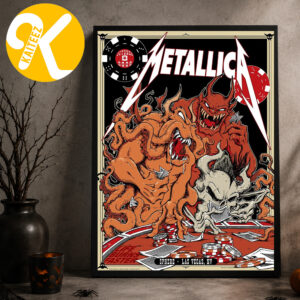 Metallica Event Poster By Squindo Weekend Two Of Life Burns Faster At Sphere In Las Vegas NV On October 8 2026 Home Decor Poster Canvas