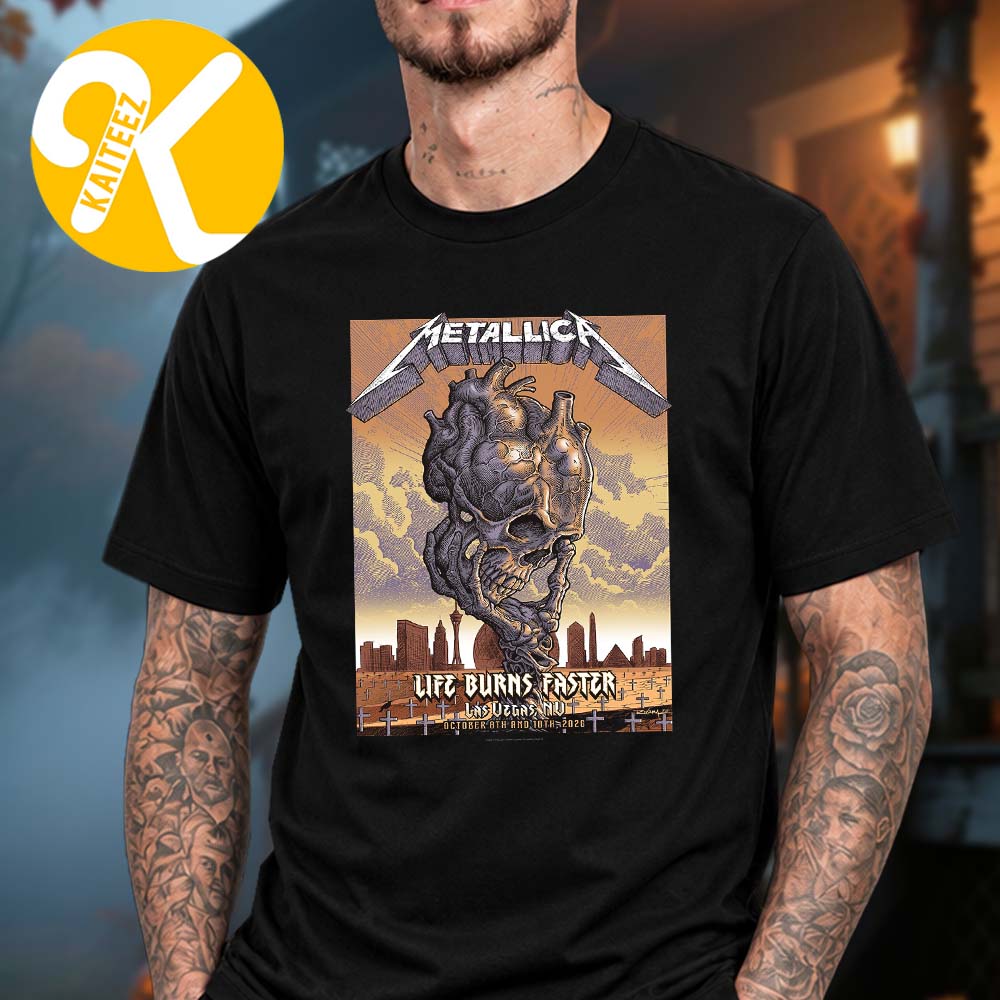 Metallica Las Vegas NV Poster For Weekend Two At Sphere In Las Vegas NV On October 8 10 2026 Unisex T-Shirt Metallica Las Vegas NV Poster For Weekend Two At Sphere In Las Vegas NV On October 8 10 2026 Unisex T-Shirt