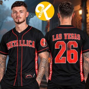 Metallica Las Vegas NV Sphere Pop Up Shop Life Burns Faster Exclusive Baseball Jersey
