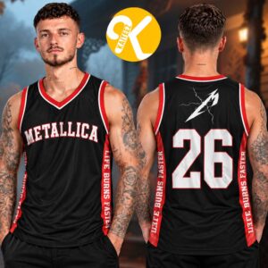 Metallica Las Vegas NV Sphere Pop Up Shop Life Burns Faster Exclusive Bastketball Jersey
