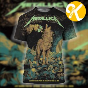 Metallica Life Burns Faster Poster Sphere Las Vegas NV On October 22 2026 Wolfskulljack All Over Print Shirt