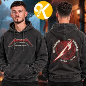 Metallica Merch Las Vegas 2026 Sphere Pop Up Shop Life Burns Faster Two Sided Washed Hoodie