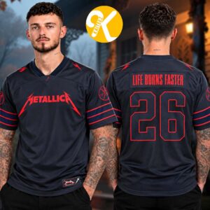 Metallica Merch Life Burns Faster Exclusive Football Jersey
