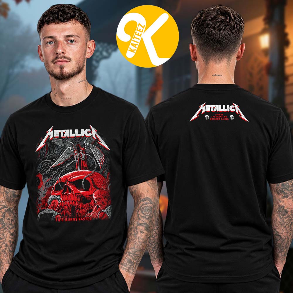 Metallica Sphere Night 2 Of 24 Event Tee At Sphere In Las Vegas NV On October 3 2026 Two Sided Unisex T-Shirt Metallica Sphere Night 2 Of 24 Event Tee At Sphere In Las Vegas NV On October 3 2026 Two Sided Unisex T-Shirt