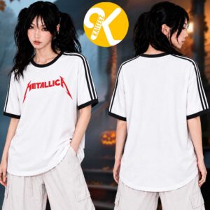 Metallica x Adidas Originals Life Burns Faster Tour Merch Ringer Tee