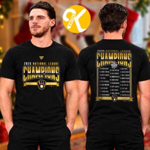 Milwaukee Brewers Merch 2026 National League Champions Roster Two Sided Unisex T-Shirt