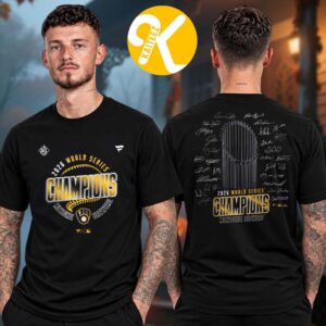 Milwaukee Brewers Merch 2026 World Series Champions Signature Roster Two Sided Unisex T-Shirt