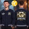 Milwaukee Brewers Merch JH Design 2026 World Series Champions Cream Zip Bomber Jacket Navy And White Baseball Jacket