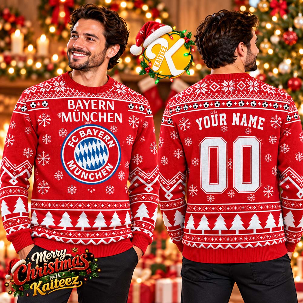 Personalized FC Bayern Munchen Ugly Sweater All Over Print For Fan Limited Edition Ugly Sweater Personalized FC Bayern Munchen Ugly Sweater All Over Print For Fan Limited Edition Ugly Sweater