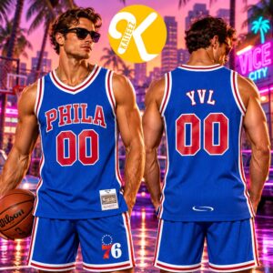 Playboi Carti x Mitchell & Ness Exclusive Merch NBA 1996-97 Philadelphia 79ers Basketball Jersey