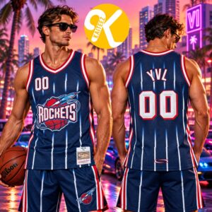 Playboi Carti x Mitchell & Ness Exclusive Merch NBA 1999-00 Houston Rockets Basketball Jersey