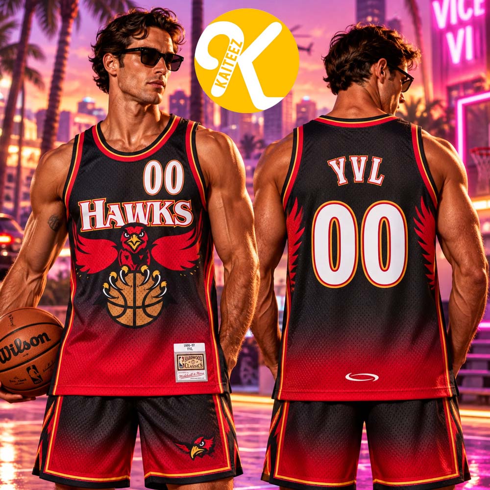 Playboi Carti x Mitchell & Ness Exclusive Merch NBA Atlanta Hawks 1996 Basketball Jersey Playboi Carti x Mitchell & Ness Exclusive Merch NBA Atlanta Hawks 1996 Basketball Jersey