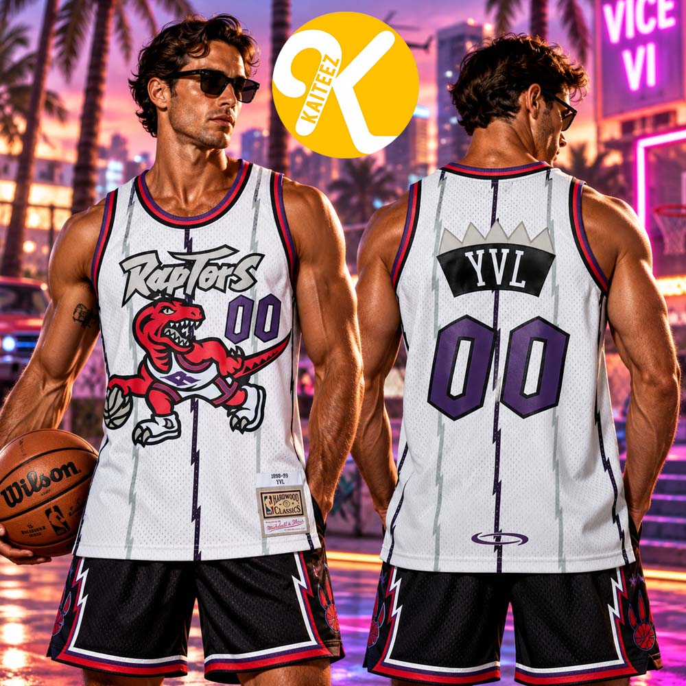 Playboi Carti x Mitchell & Ness Exclusive Merch NBA Toronto Raptors 1998 White Basketball Jersey Playboi Carti x Mitchell & Ness Exclusive Merch NBA Toronto Raptors 1998 White Basketball Jersey