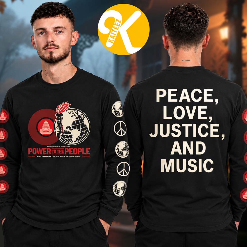 Power To The People Festival 2026 Merch At Merriweather Poster Pavilion In Columbia MD On October 3 2026 Peace Love Justice And Music Unisex Longsleeve Power To The People Festival 2026 Merch At Merriweather Poster Pavilion In Columbia MD On October 3 2026 Peace Love Justice And Music Unisex Longsleeve