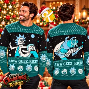 Rick And Morty Aww Geez Rick Ugly Christmas Sweater
