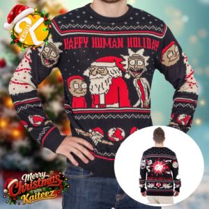 Rick And Morty Happy Human Holiday Funny Ugly Christmas Sweater