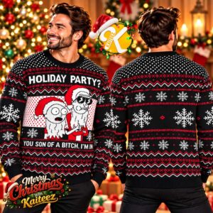 Rick And Morty Holiday Party Son Of A B Ugly Christmas Sweater
