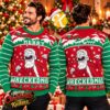 Rick And Morty Holiday Party Light Blue Ugly Christmas Sweater