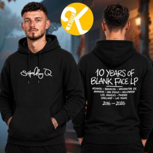 ScHoolboy Q 10 Years Of Blank Face LP Tour 2026 Logo Dateback Two Sided Unisex Hoodie