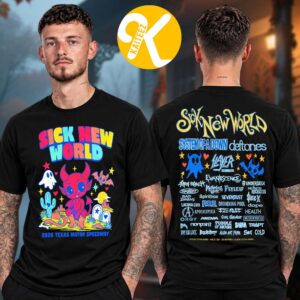 Sick New World Texas 2026 Merch At Texas Motor Speedway In Fort Worth TX On October 24 2026 Cartoon Logo Lineup Two Sided Unisex Sweatshirt