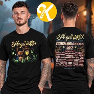 Sick New World Texas 2026 Merch At Texas Motor Speedway In Fort Worth TX On October 24 2026 Devil Duo Lineup Two Sided Unisex T-Shirt