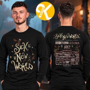 Sick New World Texas 2026 Merch At Texas Motor Speedway In Fort Worth TX On October 24 2026 Fort Worth Lineup Two Sided Unisex Sweatshirt