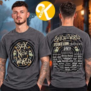 Sick New World Texas 2026 Merch At Texas Motor Speedway In Fort Worth TX On October 24 2026 Ghost Spiral Lineup Charcoal Two Sided Unisex T-Shirt