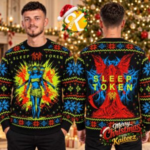 Sleep Token Character And Angel Ugly Christmas Sweater