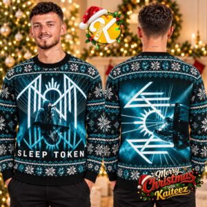 Sleep Token Vessel Live Performance Cyan Sigil Black Ugly Christmas Sweater