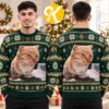 Funny Screaming Cat Meme Burgundy Snowflake Ugly Christmas Sweater Funny Screaming Cat Meme Burgundy Snowflake Ugly Christmas Sweater