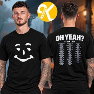 Steve Lacy Merch Oh Yeah Tour 2026 Smiley Face Dateback Two Sided Unisex T-Shirt