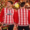 Sunderland AFC The Black Cats Santa Claus Reindeer Red Fairisle Knit Ugly Christmas Sweater