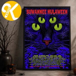 Suwannee Hulaween 2026 At Spirit Of The Suwannee Music Park In Live Oak FL On October 22-25 2026 Black Cat Line Up Home Decor Poster Canvas