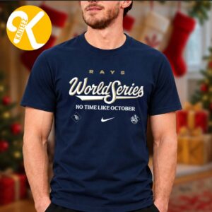 Tampa Bay Rays Merch 2026 World Series No Time Like October Navy Unisex T-Shirt