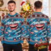 The Cure Snowy Christmas Village Guitarist Navy Ugly Christmas Sweater