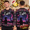 The Cure Robert Smith Glowing Star Black And Purple Ugly Christmas Sweater The Cure Robert Smith Glowing Star Black And Purple Ugly Christmas Sweater