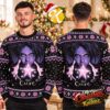 Ado Blue Rose All Over Print Black Ugly Christmas Sweater